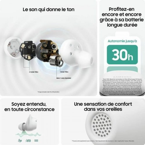 Trådløse høretelefoner Samsung Galaxy Buds FE - hvid