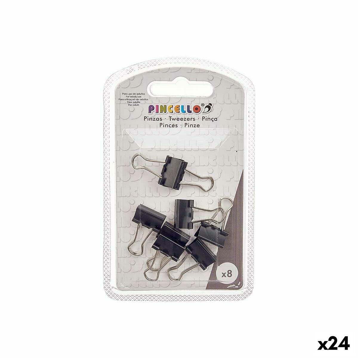 Papirklemmer - sorte metal clips, Small (24 enheder)