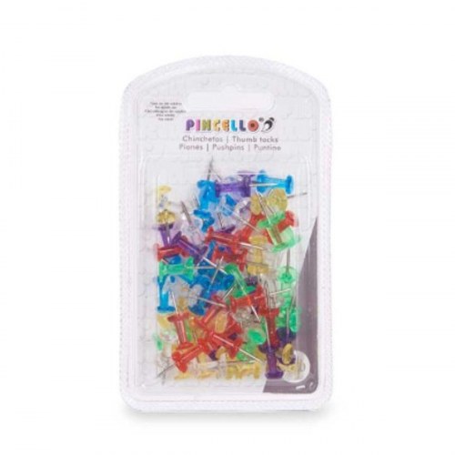 Tegnestifter - multifarvede, metal/plast (24 enheder)