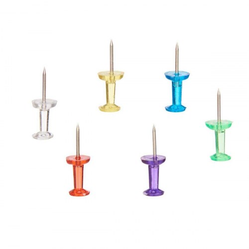 Tegnestifter - multifarvede, metal/plast (24 enheder)