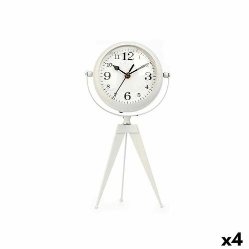 Namizna ura Stativ Hvid Metal 14 x 30 x 11 cm (4 enheder)