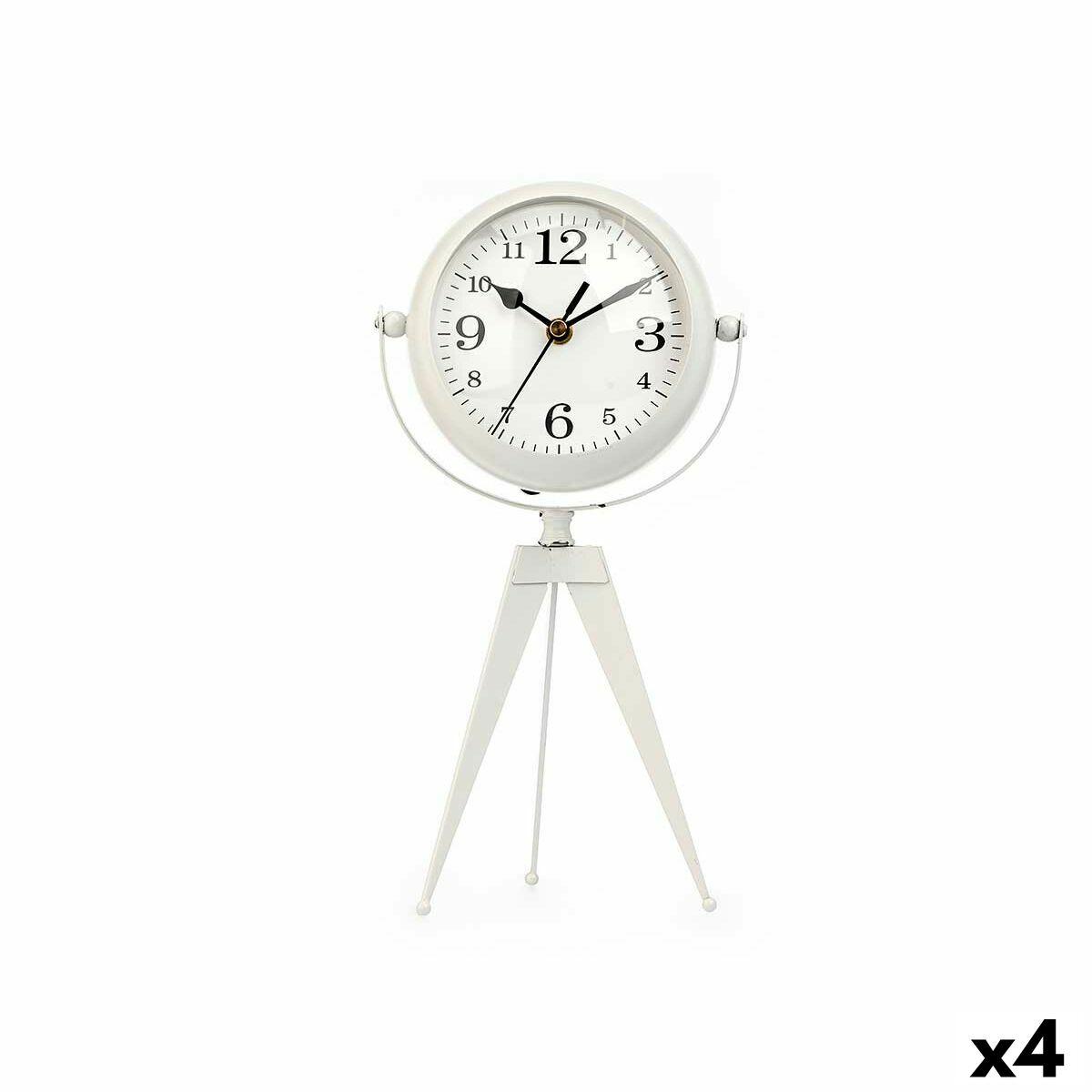 Namizna ura Stativ Hvid Metal 14 x 30 x 11 cm (4 enheder)