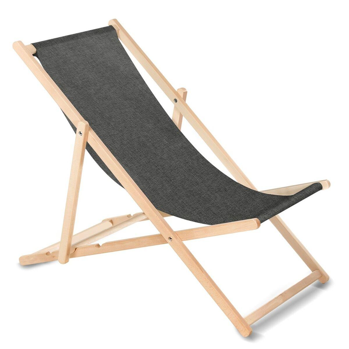 Greenblue GB183M solstol - sort birketræ, foldbar (B 57 cm, H 105 cm)