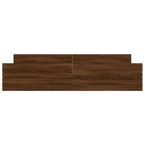 Sengeramme med sengegavl og fodgærde 180x200 cm brunt egetræ