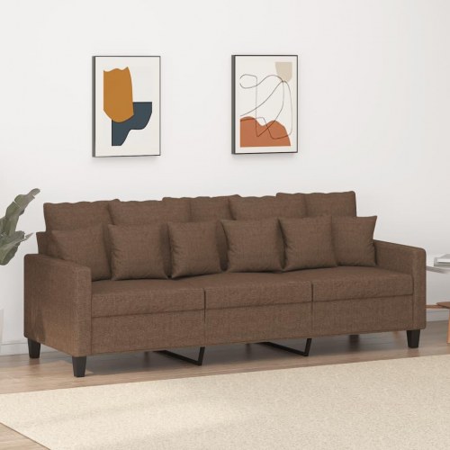 3-personers sofa i stof - brun, 198 cm