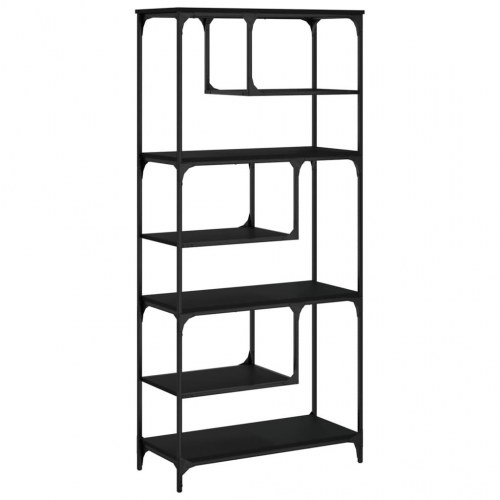 Bogreol 81x36x176 cm konstrueret træ sort