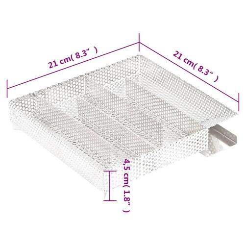 Koldrøgsgenerator 21 cm med 5 rum rustfrit stål