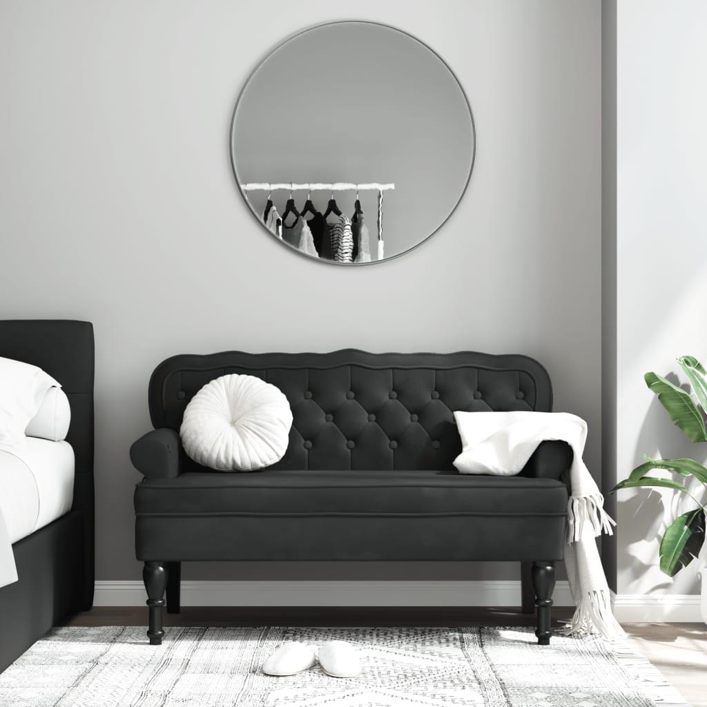 Bænk Med Ryglæn 119 5x64 5x75 Cm Velour Sort