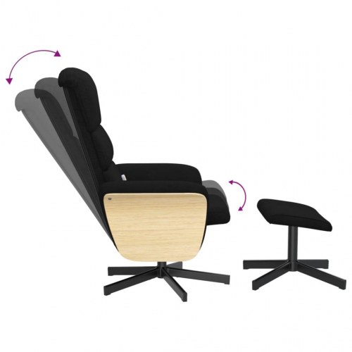 Massagestol med fodskammel stof sort