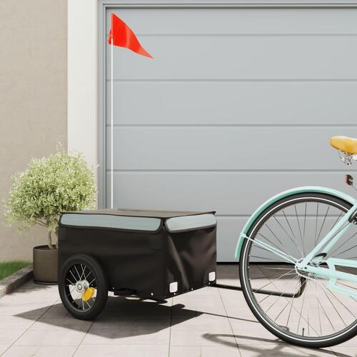 Cykelanhænger 30 kg jern sort og grå