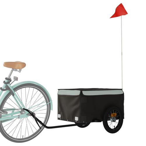 Cykelanhænger 30 kg jern sort og grå