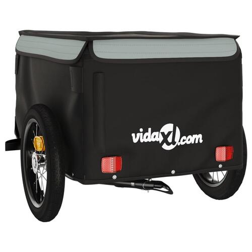 Cykelanhænger 30 kg jern sort og grå