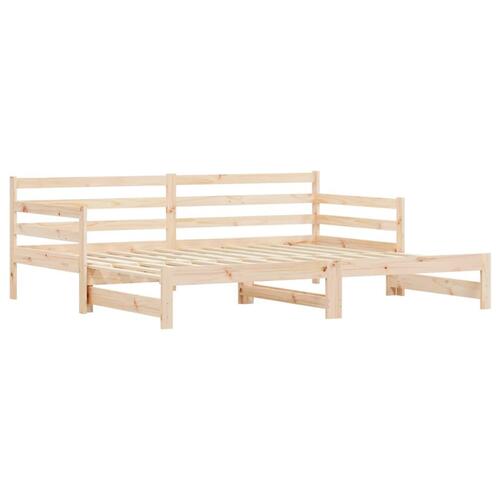 Daybed med udtræk 90x190 cm massivt fyrretræ