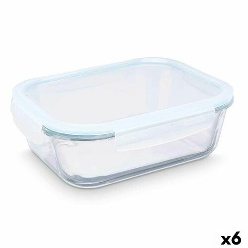 Madkasse Gennemsigtig Silikone Borosilikatglas 2,2 L 27 x 9 x 22 cm (6 enheder)