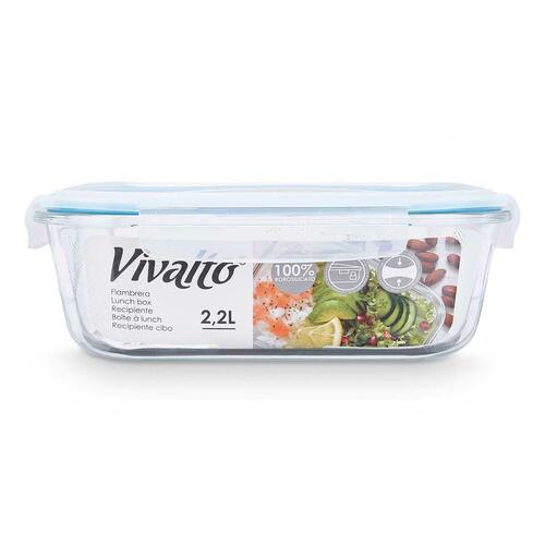 Madkasse Gennemsigtig Silikone Borosilikatglas 2,2 L 27 x 9 x 22 cm (6 enheder)