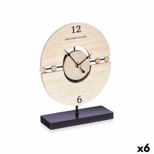 Namizna ura Bolde Sort Metal Træ MDF 20,5 x 26,5 x 7 cm (6 enheder)