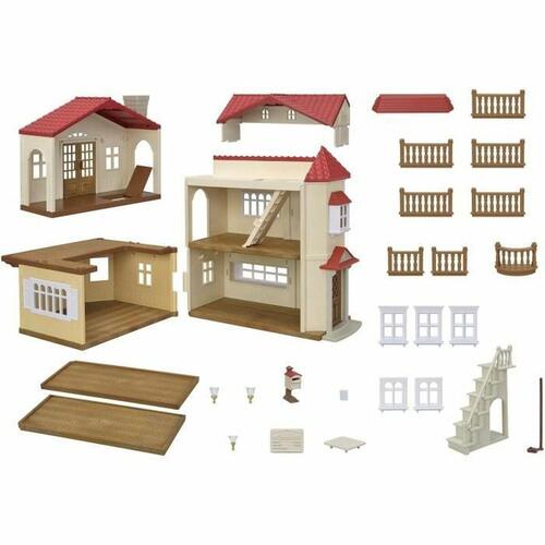 Playset Sylvanian Families Red Roof Country Home Miniature Hus Kanin