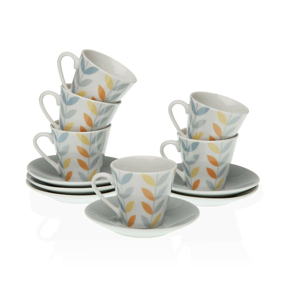 Set Med Kopper Underkopper Versa Erin Kaffe Porcelæn Dele