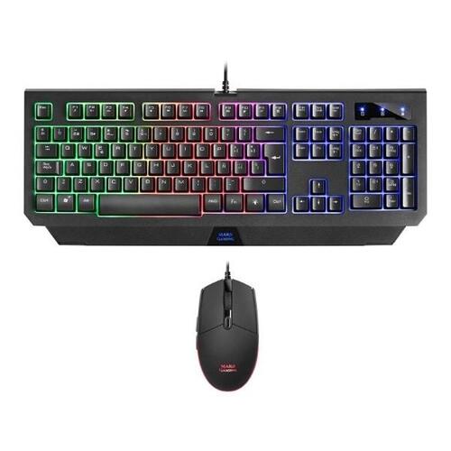 Gaming-tastatur og -mus Mars Gaming MCP100ES RGB USB Sort (Spansk) (OUTLET A+)