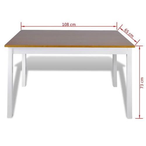 Spisebordssæt i 5 dele brun og hvid
