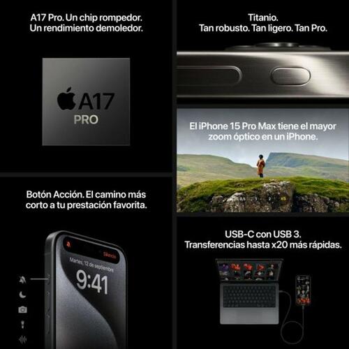 Smartphone Apple iPhone 15 Pro 6,1" 512 GB Titanium