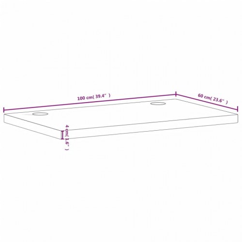 Skrivebordsplade 110x60x4 cm massivt bøgetræ