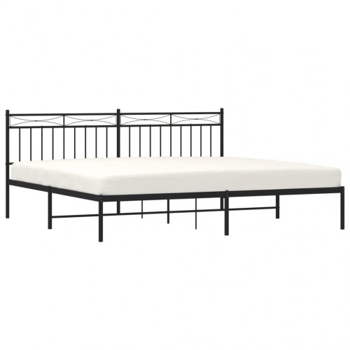 Sengeramme med sengegavl 193×203 cm - metal, sort