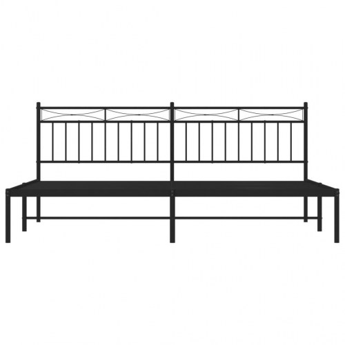 Sengeramme med sengegavl 193×203 cm - metal, sort