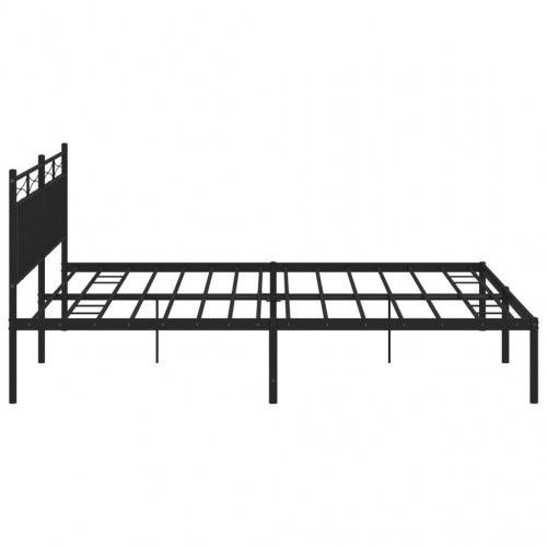 Sengeramme med sengegavl 193×203 cm - metal, sort