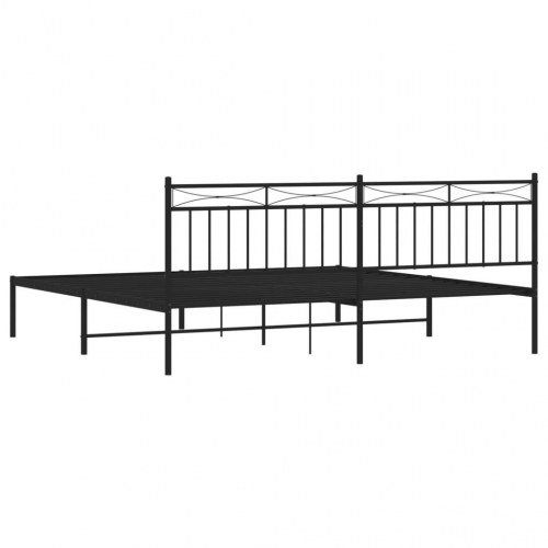 Sengeramme med sengegavl 193×203 cm - metal, sort