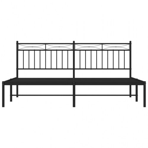 Sengeramme med sengegavl 180×200 cm - metal, sort