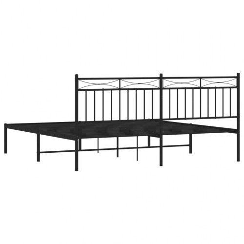 Sengeramme med sengegavl 180×200 cm - metal, sort