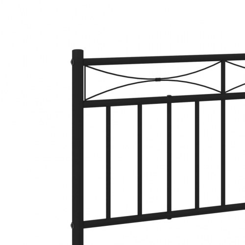 Sengeramme med sengegavl 180×200 cm - metal, sort