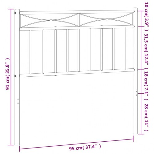 Sengegavl 90 cm metal sort