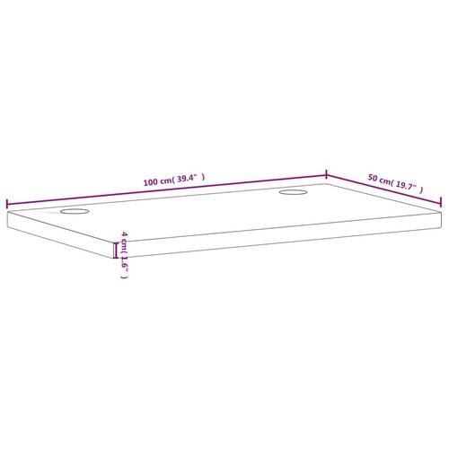 Skrivebordsplade 100x50x4 cm massivt bøgetræ