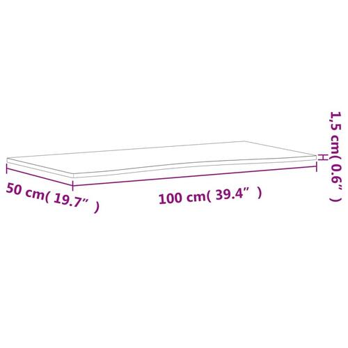 Skrivebordsplade 100x(45-50)x1,5 cm massivt bøgetræ