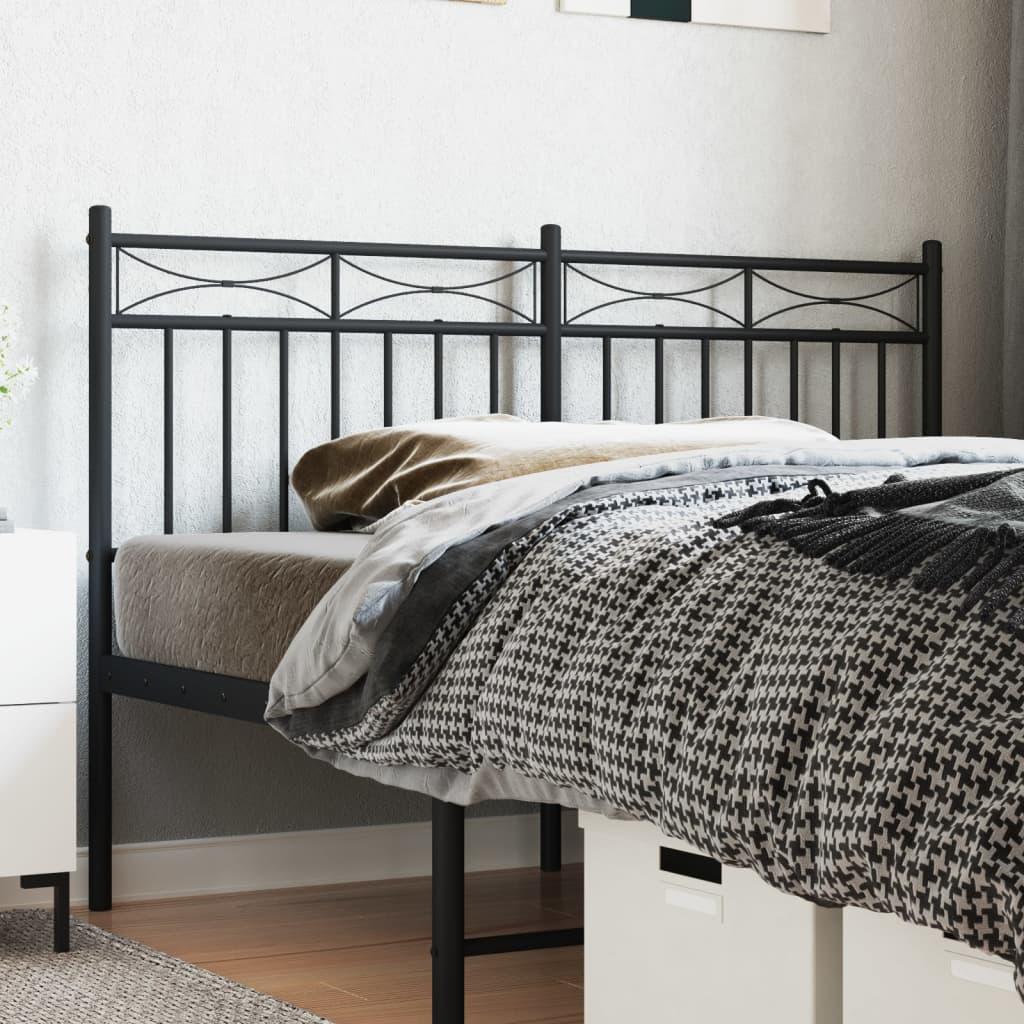 Sengegavl i metal 150 cm - sort, klassisk design