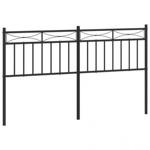 Sengegavl i metal 150 cm - sort, klassisk design