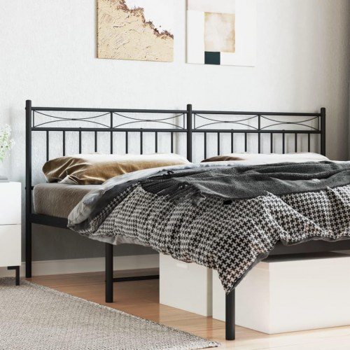 Sengegavl i metal 180 cm - sort, klassisk design