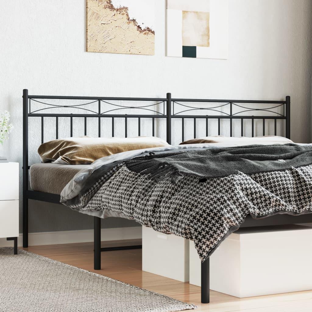 Sengegavl i metal 180 cm - sort, klassisk design