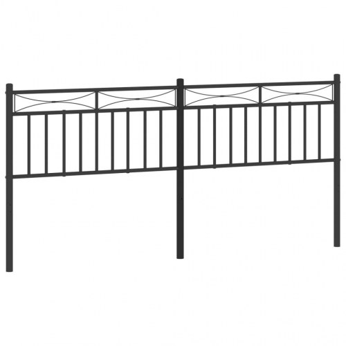 Sengegavl i metal 180 cm - sort, klassisk design