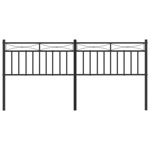 Sengegavl i metal 180 cm - sort, klassisk design