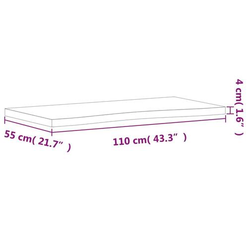 Skrivebordsplade 110x(50-55)x4 cm massivt bøgetræ