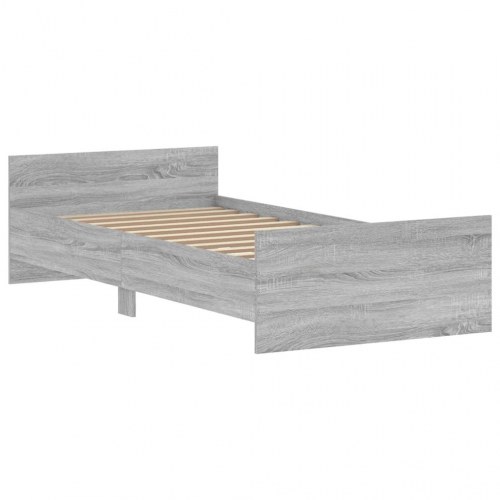 Sengeramme 100×200 cm i konstrueret træ - grå sonoma-eg
