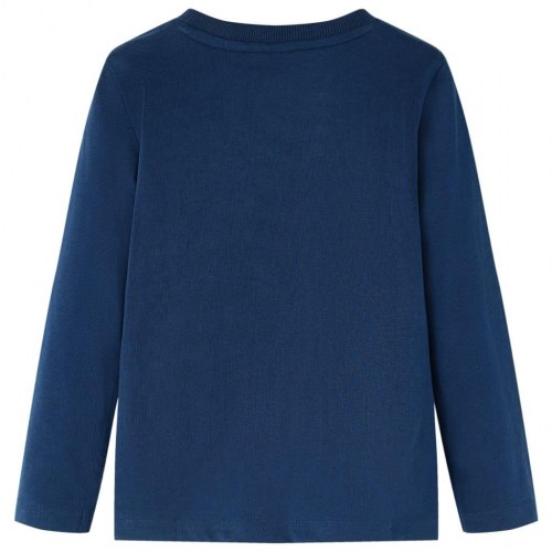 Langærmet T-shirt til børn str. 92 - marineblå
