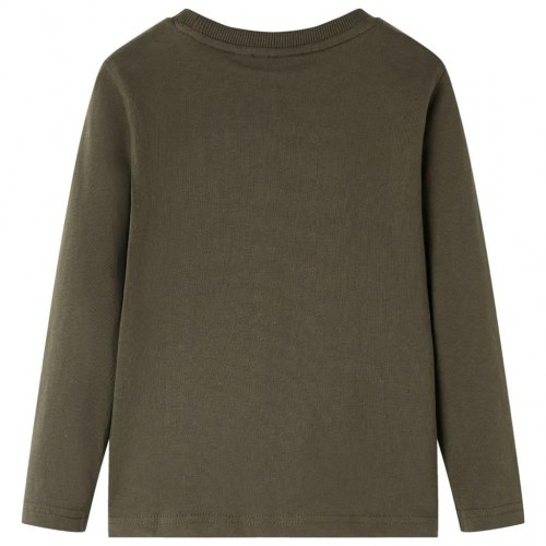 Langærmet T-shirt til børn str. 128 - kaki