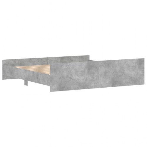 Sengeramme med gavl og fodgærde 200x200 cm - betongrå