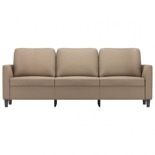 3-personers sofa i kunstlæder - cappuccino, 180 cm sædebredde
