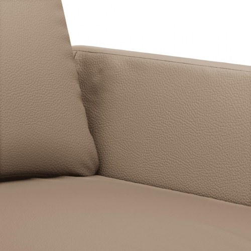 3-personers sofa i kunstlæder - cappuccino, 180 cm sædebredde