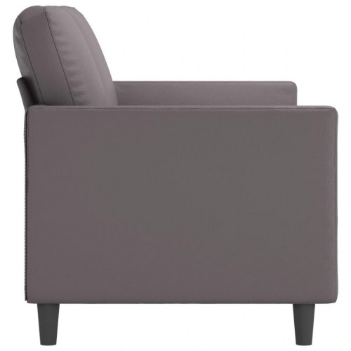3-personers sofa i kunstlæder - grå, 180 cm sædebredde